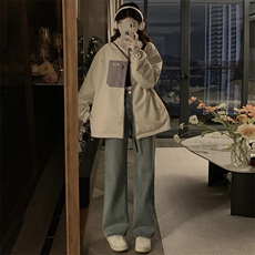 A327-P105春秋季新款学院风工装双面穿外套宽松夹克，男装夹克，星座911