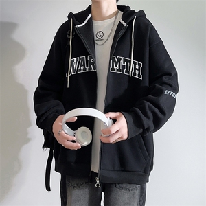 新款男百搭设计感纯色情侣字母港风白墙针织外套WT3415-P60控98图片