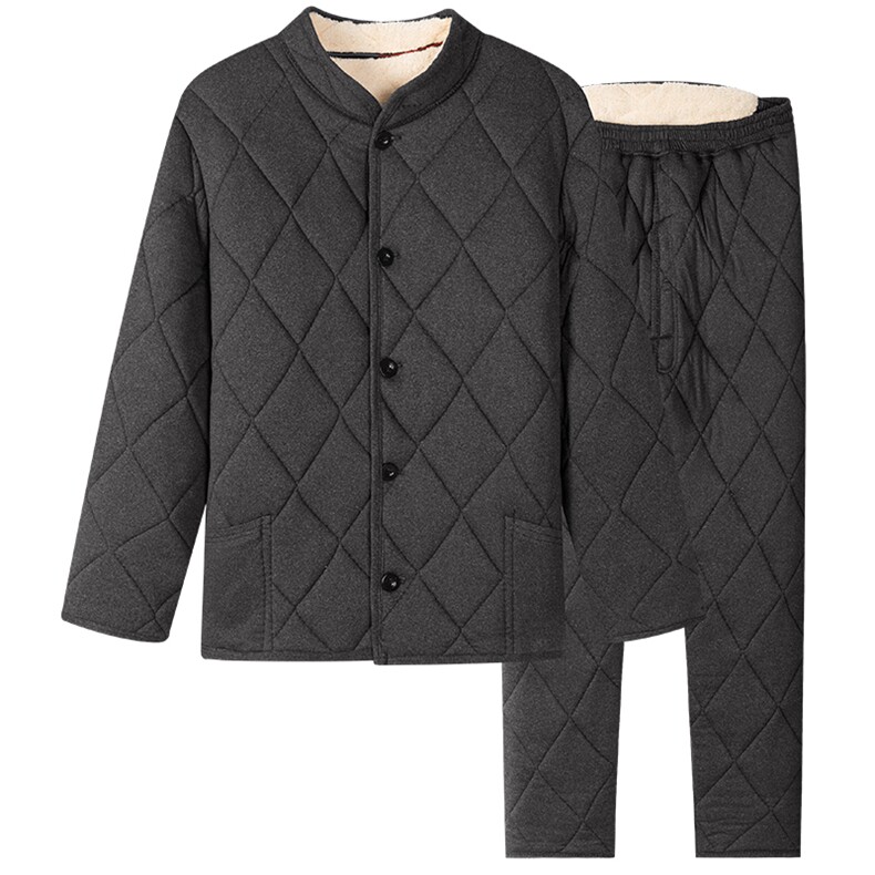 冬装男士棉衣保暖套装加绒加厚中老年棉袄棉裤睡衣内胆棉服,男装棉衣,钱塘6003（原4033）