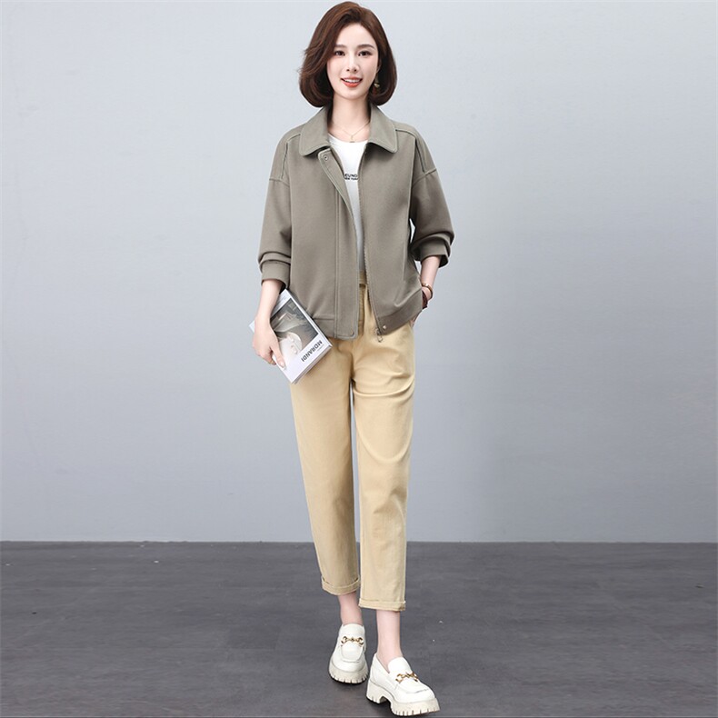 2024春秋季时尚简约大方气质优雅显瘦休闲潮流纯色两件套，女装套装/套裙，独衣靓