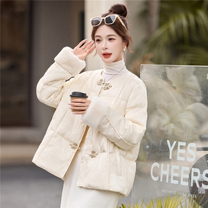 新中式羽绒服女冬季2025新款高级感气质减龄百搭毛绒拼接外套图片