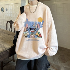 控78假两件毛衣男大码加绒针织衫男毛线衣M80077-P55加绒P70，男装针织衫/毛衣，电商A040