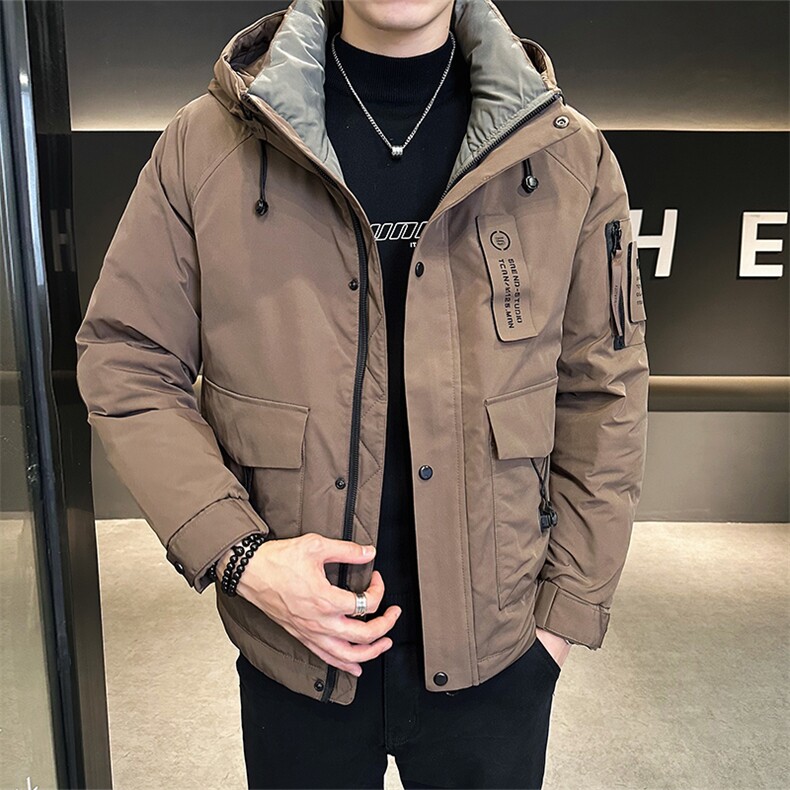 羽绒服男冬季2026年新款潮牌冲锋衣工装帅气加厚高端连帽外套,男装羽绒服,钱塘6003（原4033）