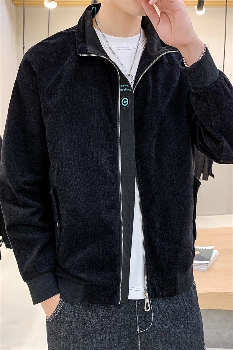 男士春新款夹克潮流帅气灯芯绒休闲外套潮牌DT,男装夹克,电商A102