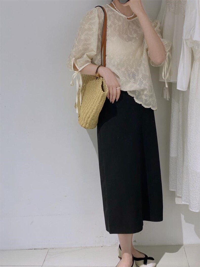 简约刺绣小衫，其它，驿谷