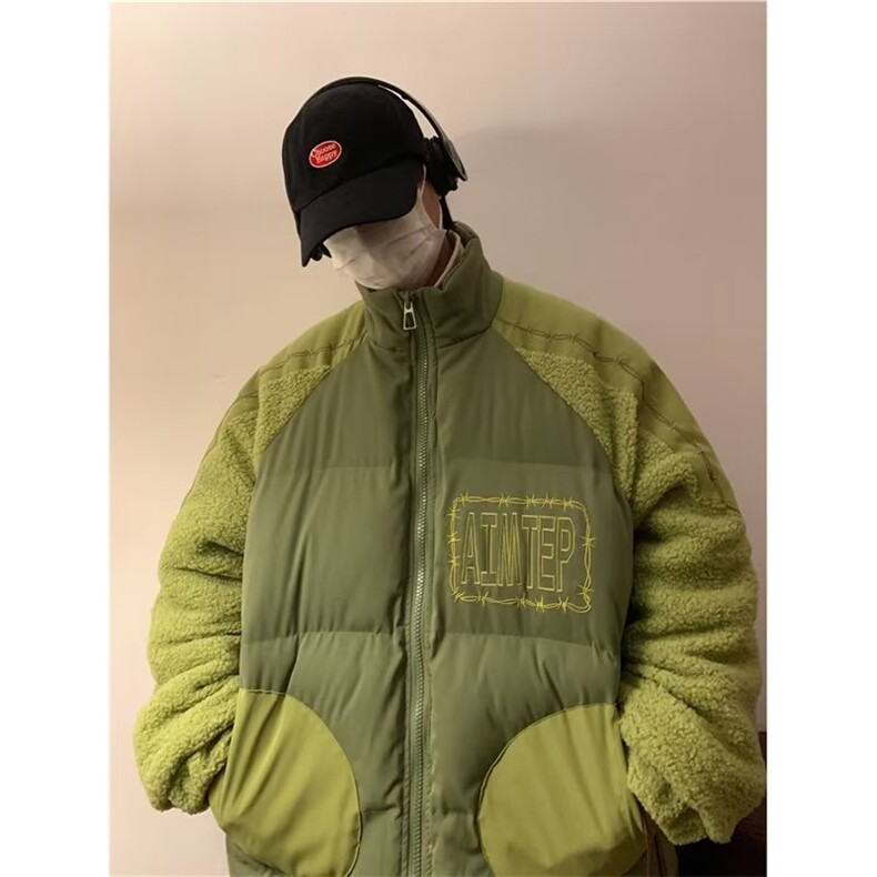 美式羊羔绒棉服情侣棉衣外套男女潮加厚保暖面包服棉袄M2516-p98,男装棉衣,星座1008