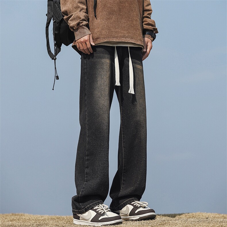 美式潮流高街复古宽松水洗牛仔裤K522P50,男装牛仔裤,电商D325