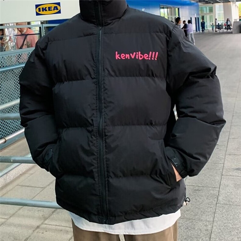 美式复古潮字母立领棉衣棉服男冬季加厚保暖情侣面包服外套潮,男装棉衣,星座601-2