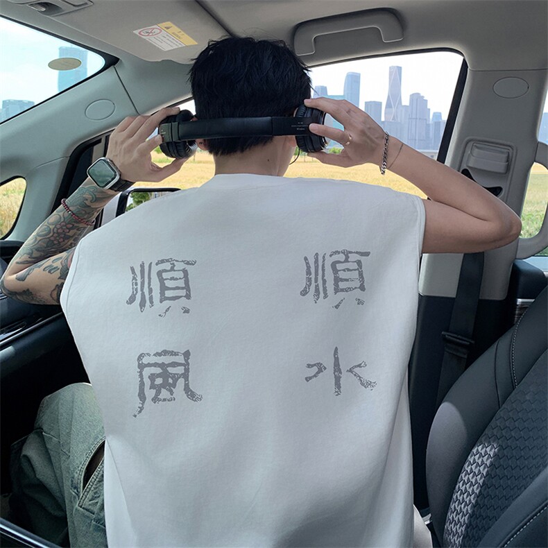 量大优得物抖音高品质重磅230克美式印花无袖t恤背心WB332特P18，男装背心/马甲，电商A486