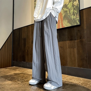 慵懒风宽松阔腿休闲阔腿裤男女日系直筒高腰垂感运动裤Ek244-p36图片