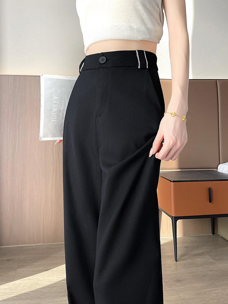 现货白色天丝棉麻阔腿裤女垂感新款高腰夏季薄款亚麻直筒裤子,女装休闲裤,云美莎专业女裤-全店现货