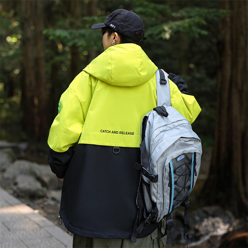 山系森林风秋季冲锋衣夹克潮宽松大码外套A436-23308-P75控价109,男装夹克,电商A436