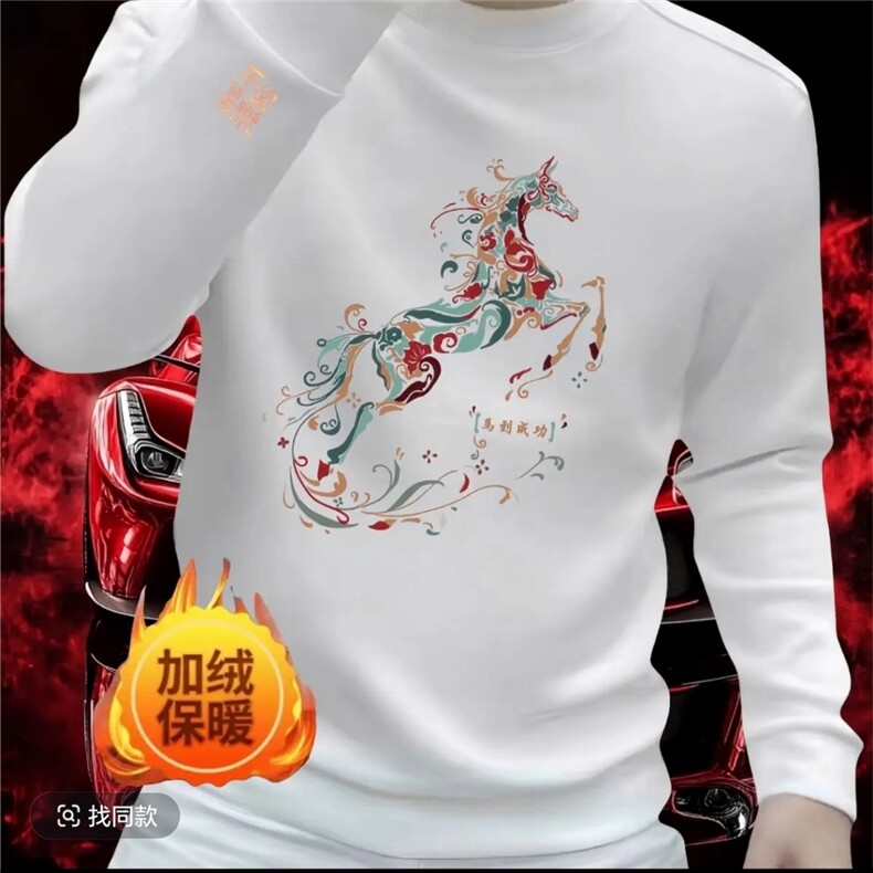 1506A/GWY70500/P46宽松上衣chic港风潮流打底加绒图片