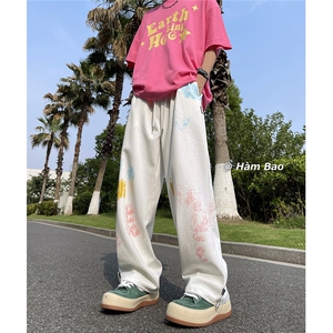 现货~夏季多巴胺休闲裤 街舞彩绘刷漆运动裤 XZ502-K676-P60控79图片