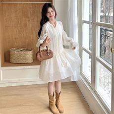 现货春夏刺绣法式连衣裙2001P135K208，女装连衣裙，2C176