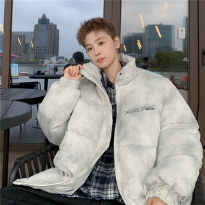 特p100控158冬立领机车棉服情侣棉衣面包扎染服墨染风外套男MY248图片