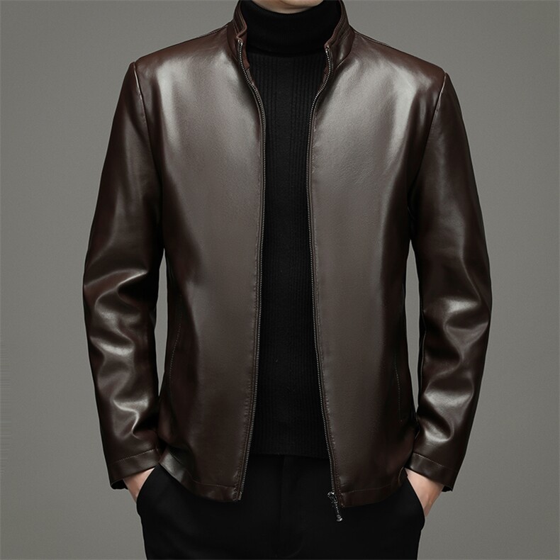 2023冬季加棉皮衣中青年男休闲时尚皮衣爸爸装YYPY2065-P230，男装皮衣，电商B212（原钱塘6029）