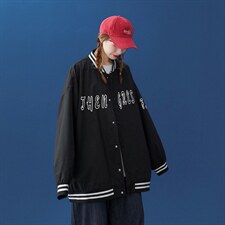 ！秋季潮流宽松休闲百搭夹克情侣棒球服外套--G212P65控88，男装夹克，A247A