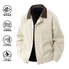 新款现货纯棉夹克男翻领撞色上衣外套A157B-J2520-特P85，男装夹克，电商A157B