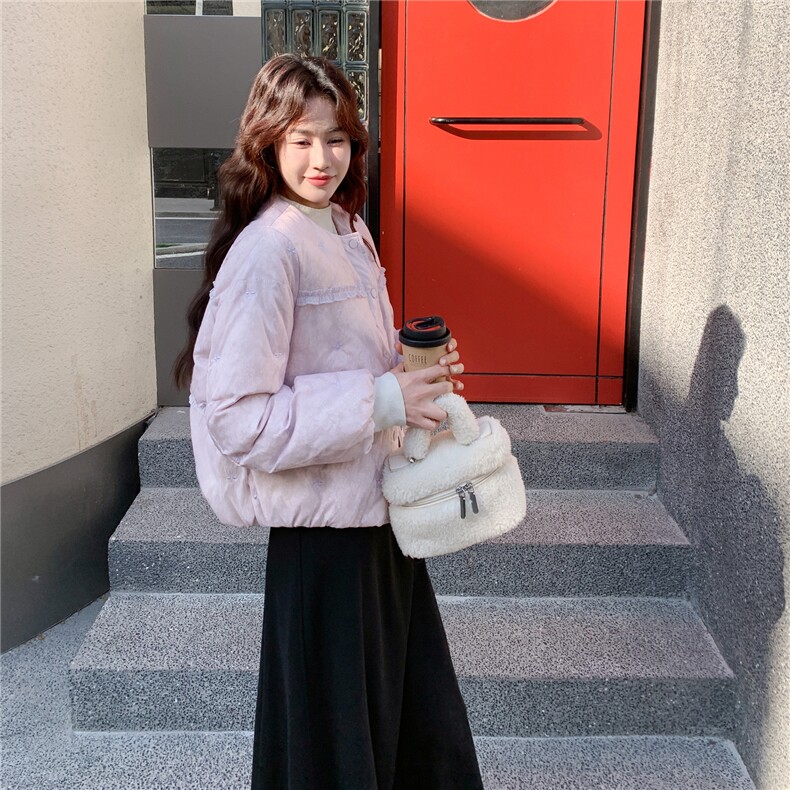 新款2026冬新款粉紫色新中式羽绒服7860-P275-K428,女装羽绒服,2C057