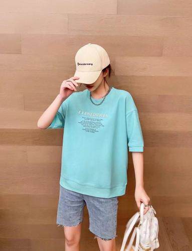 夏季新款—圆领立体字母卫衣，女装卫衣/绒衫，E·贝空间