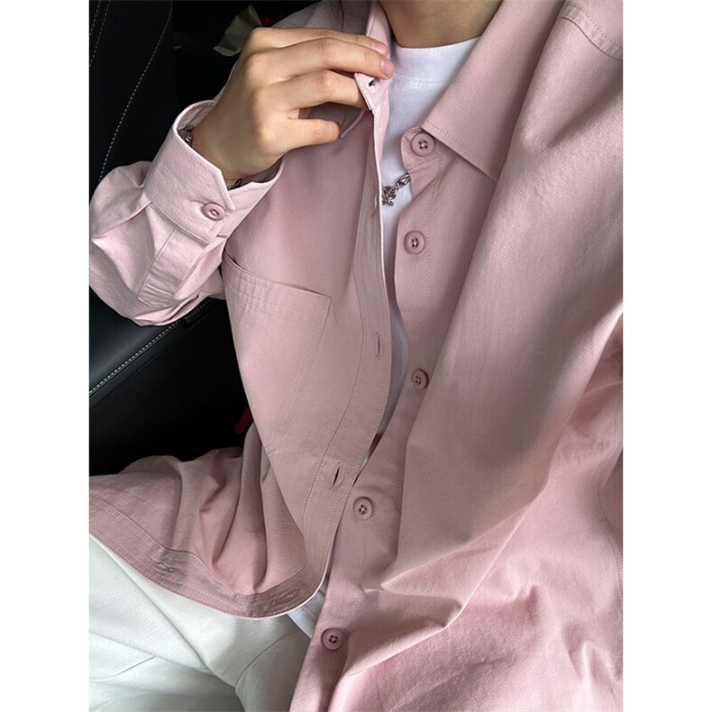 100%棉纯棉衬衫成衣水洗休闲衬衫男女宽松纯色衬衣GC27-P45,男装衬衫,星座301C-5