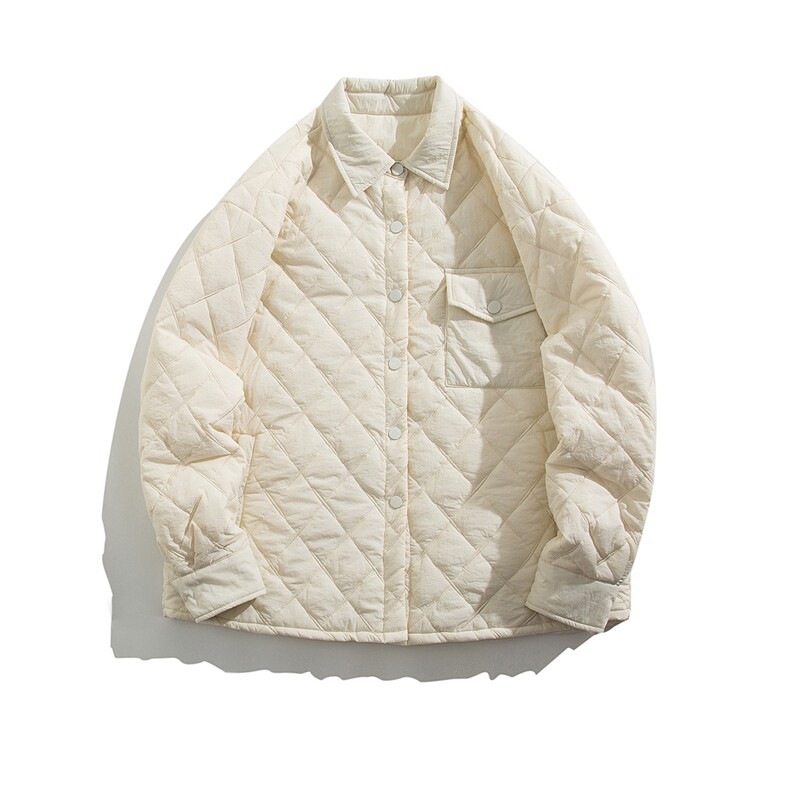 衬衫版型棉衣轻薄宽松格子设计感翻领棉服A170-M822-TP30,男装衬衫,电商A170