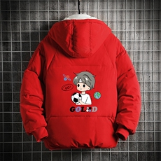 MY16207-P100加厚加绒连帽衣男大码服男面包服男网格挂拍，男装棉衣，电商A040A