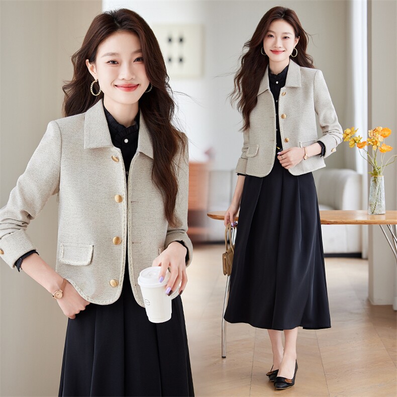 小香风外套女短款上衣2025新款春秋高级感气质名媛小个子西装，女装短外套，苗苗