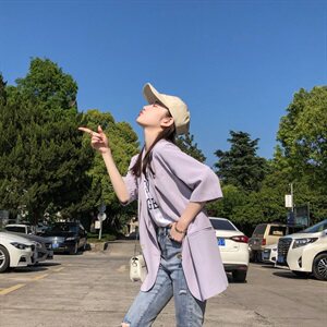 纯色西装秋季2021新款女装中袖腰带修身显瘦外套 166-XZ06P85紫色图片