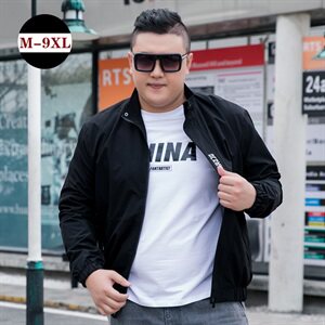 L-9XL 男加肥加大码立领春秋夹克 刺绣外套5032-1_8809P70图片