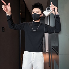 高质量抖音直播长袖T恤男店主风社会小伙打底衫301C-CT01-P48控68，男装T恤，星座301C（原B323）