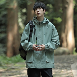 新款连帽冲锋衣夹克男山系户外潮流宽松休闲外套JK2306-P68