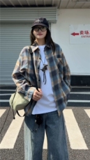 【25春现货主推】CS7130-P38特控68纯棉大款宽松格子衬衫外套，男装衬衫，电商D232