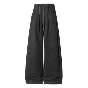 纯色抽绳慵懒百搭休闲棉羊毛宽松休闲裤X1180特批50图片