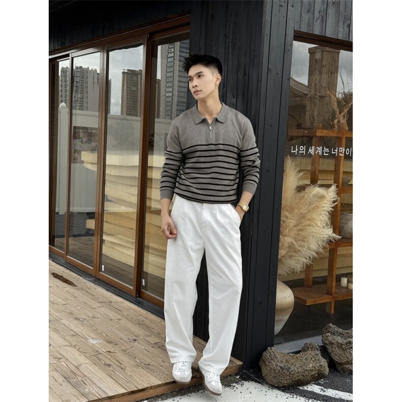高品质现货半拉链毛衣针织衫polo长袖E41071-P78,男装针织衫/毛衣,星座1012-1