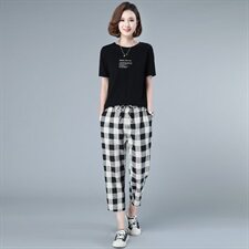 裤子2021年夏季简约收腰简约纯色潮流舒适通勤，女装裤子，奕阳依阁