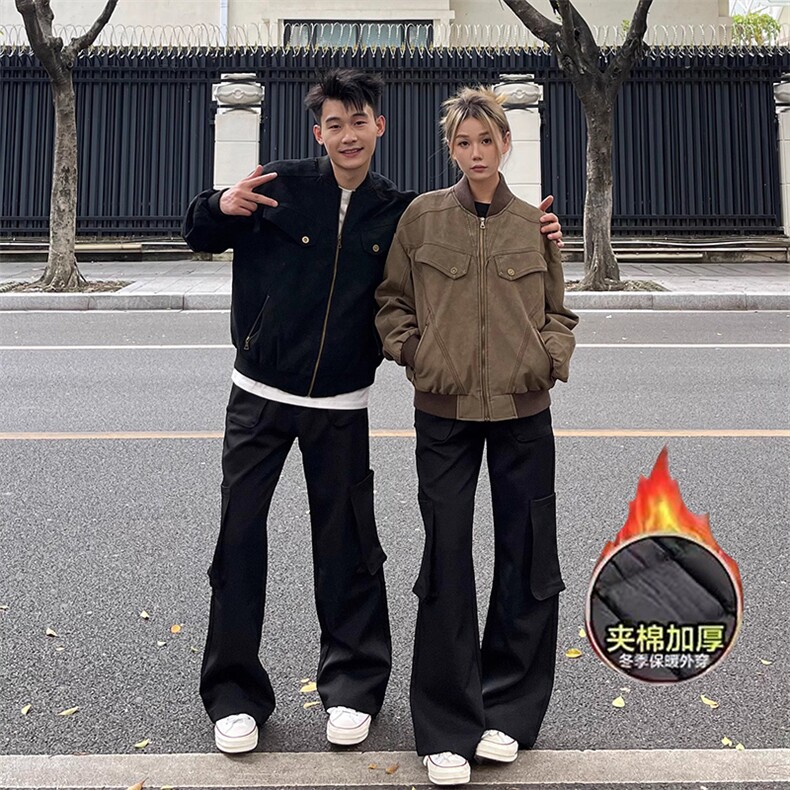 网图有货复古加棉哈灵顿街头做旧工装夹克男J95-常规P75夹棉P90,男装夹克,星座1505