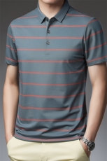 AC3909钱塘2020-3夏季男士精品短袖翻领条纹休闲T恤精品P53，男装T恤，钱塘207-3