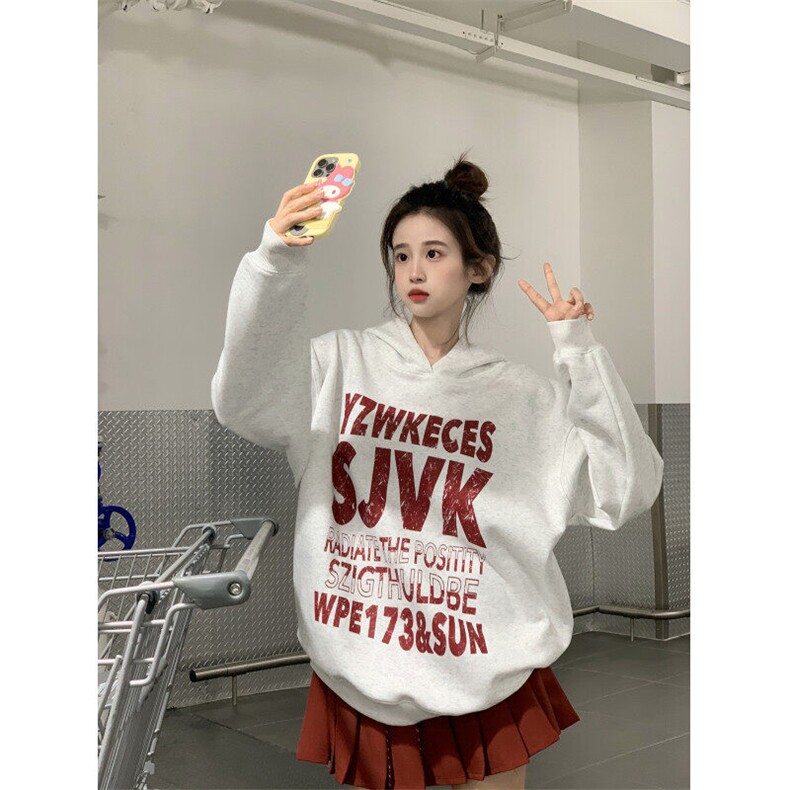 EE048-P65卫衣男女情侣装薄款2024宽松印花外套连帽韩版上衣200斤,女装短外套,星座911-3