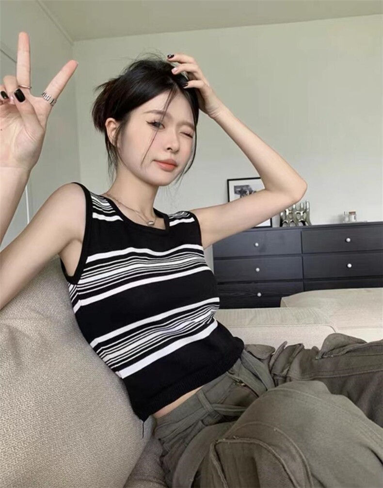 春夏单品针织背心，女装背心吊带，泰靡(2F)