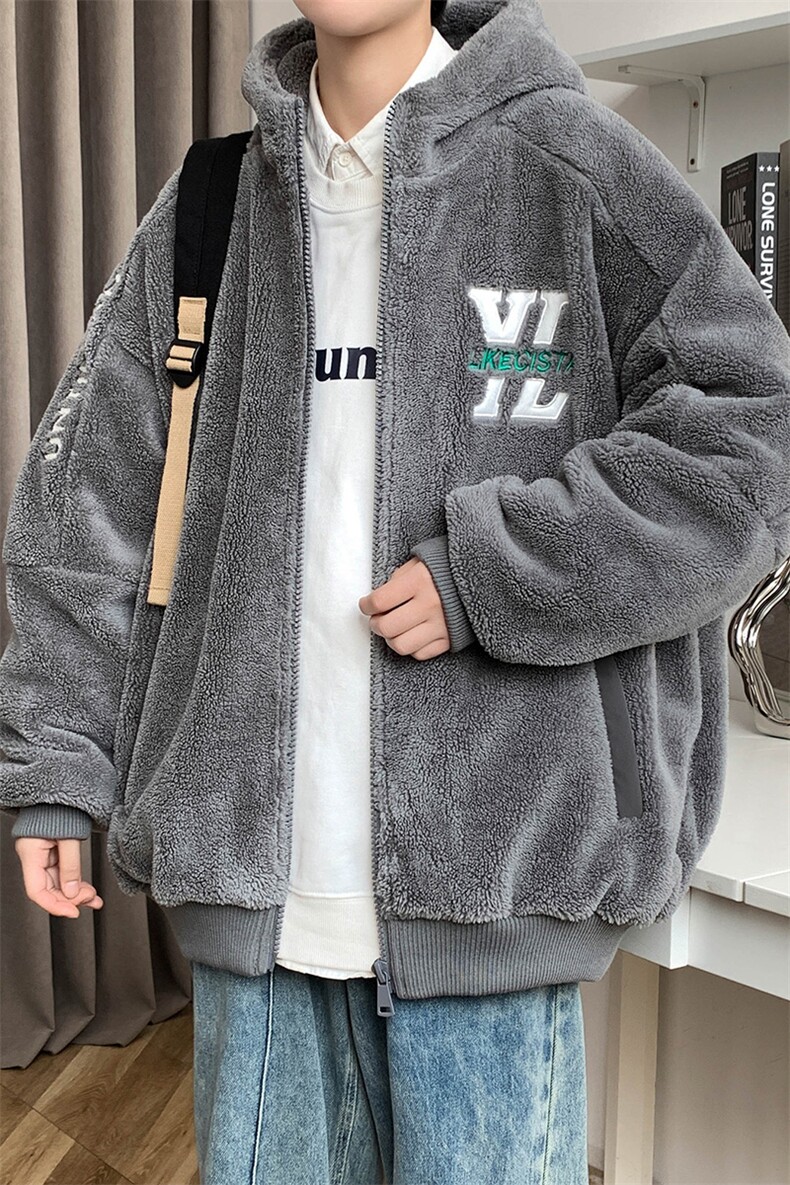 2023冬上新港风加绒保暖棉衣羊羔绒连帽外套男女990-P110控价158,男装棉衣,电商A441-1