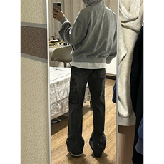 B221美式ins高街暗黑小众铆钉个性拼接牛仔裤LK23141-P65控88，男装牛仔裤，电商B221
