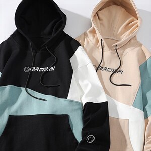 7XL-M2023春季新款长袖卫衣男白底平铺连帽拼色上衣加肥加大码,男装卫衣,钱塘717(原712)
