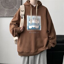 WY2148-P35纯棉连帽卫衣男大码运动帽衫宽松薄外套男，男装卫衣，电商A040