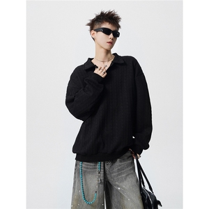 TWY27特P38控68polo圆领条纹情侣卫衣宽松外套男97聚酯纤维 3氨纶图片