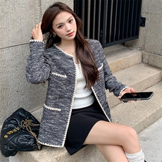 法式气质重工圆领小香风外套女2025春秋季新款显瘦高级感流行上衣，女装短外套，天使之佳话