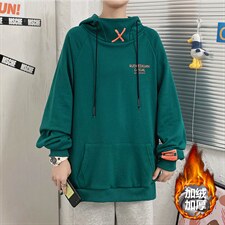 8XL-M现货大码卫衣男秋冬新款慵懒风加绒加厚长袖支持各种活动,男装卫衣,钱塘717(原712)