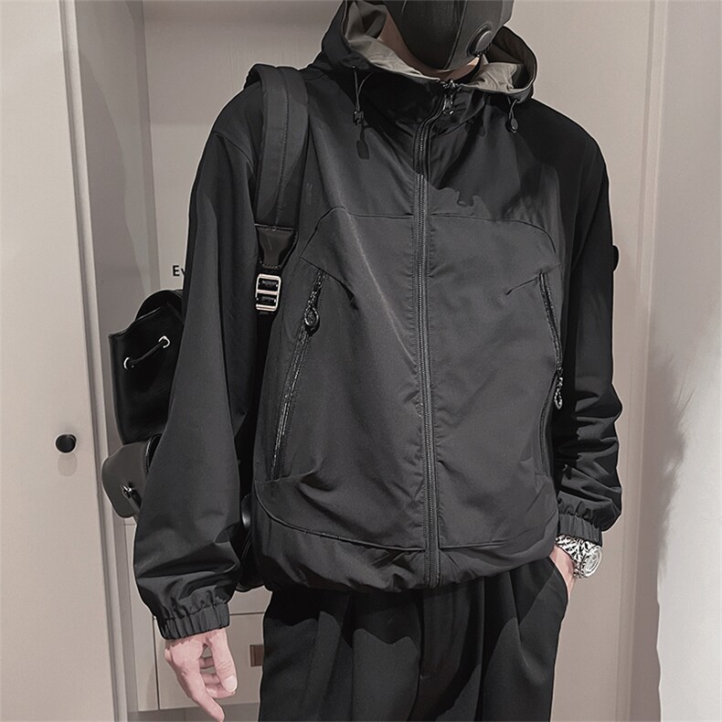连帽异色内衬双层夹克微阔版型,男装夹克,电商A216
