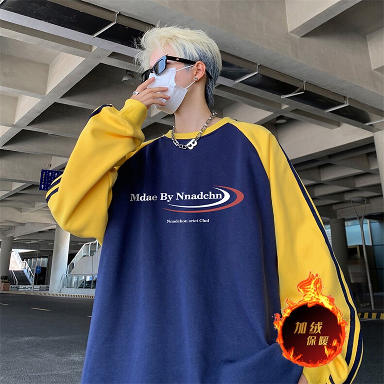 抖音得物供货提供视频秋冬重磅美式宽松织带圆领卫衣0764,男装卫衣,电商A486